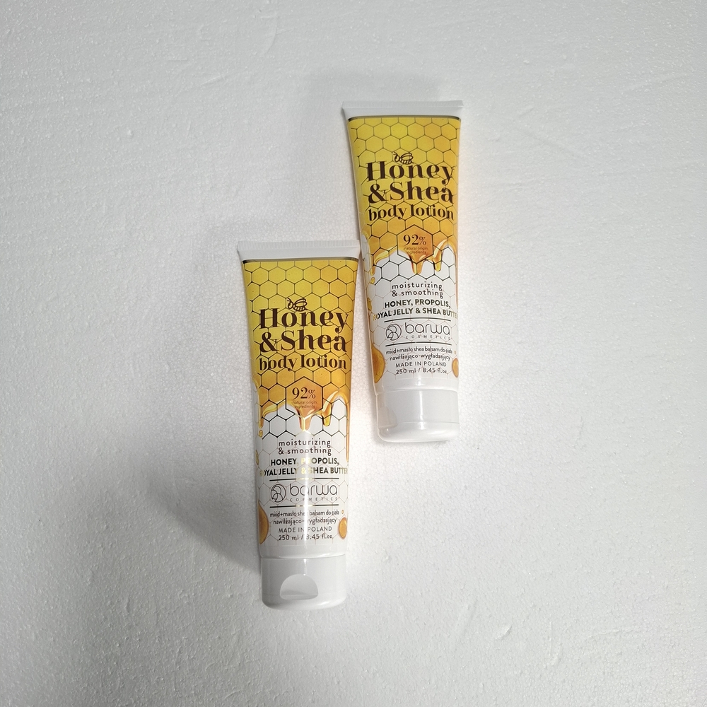 Barwa Comestic Two (2) Honey & Shea Body Lotion Moisturizing Made In Porland - Picture 2 of 4